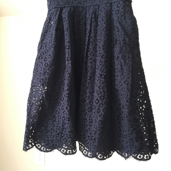 J. CREW Navy Swirling Lace Fit & Flare Mini Dress - Picture 4 of 8